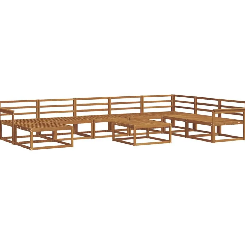 Sale vidaXL Utomhussoffset 9 pcs Massivt Akaciaträ Naturfärg