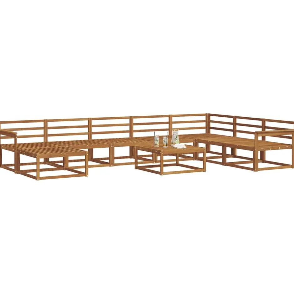 Sale vidaXL Utomhussoffset 9 pcs Massivt Akaciaträ Naturfärg