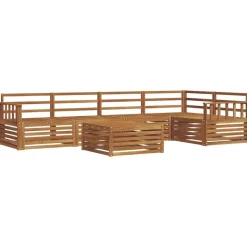 vidaXL Utomhussoffset 6 pcs Naturfärg Massivt Akaciaträ