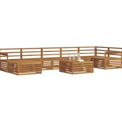 vidaXL Utomhussoffset 8 pcs Naturfärg Massivt Akaciaträ