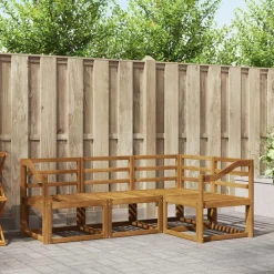 vidaXL Utomhussoffset 4 pcs Naturfärg Massivt Akaciaträ