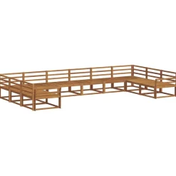 vidaXL Utomhussoffset 10 pcs Naturfärg Massivt Akaciaträ