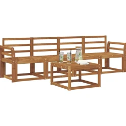 vidaXL Utomhussoffset 5 pcs Naturfärg Massivt Akaciaträ