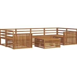 Outlet vidaXL Utomhussoffset 7 pcs Massivt Akaciaträ Naturfärg