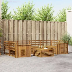 Outlet vidaXL Utomhussoffset 7 pcs Massivt Akaciaträ Naturfärg