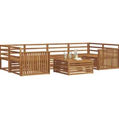 Outlet vidaXL Utomhussoffset 7 pcs Massivt Akaciaträ Naturfärg
