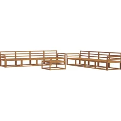 Discount vidaXL Utomhussoffset 9 pcs Massivt Akaciaträ Naturfärg
