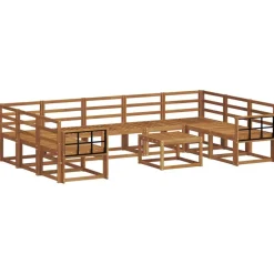 Sale vidaXL Utomhussoffset 10 pcs Massivt Akaciaträ Naturfärg
