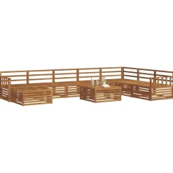 Sale vidaXL Utomhussoffset 9 pcs Massivt Akaciaträ Naturfärg