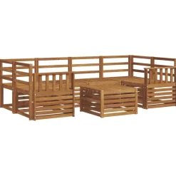 New vidaXL Utomhussoffset 7 pcs Massivt Akaciaträ Naturfärg