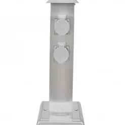 New vidaXL Utomhusuttag på stolpe rostfritt stål Silver