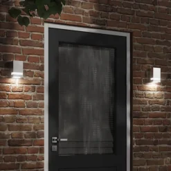 Best vidaXL Utomhusvägglampa 2 st rostfritt stål Silver