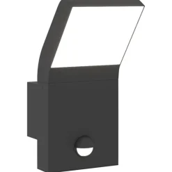 Outlet vidaXL Utomhusvägglampa LED med sensor gjuten aluminium Svart