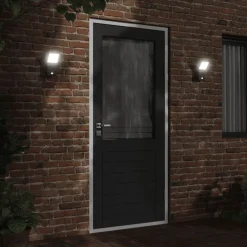 Outlet vidaXL Utomhusvägglampa LED med sensor gjuten aluminium Svart