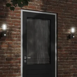 vidaXL Utomhusvägglampa med sensor svart rostfritt stål