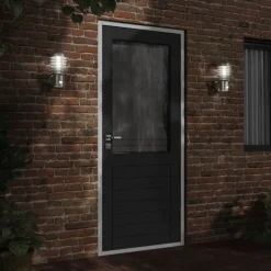 vidaXL Utomhusvägglampa med sensor silver rostfritt stål