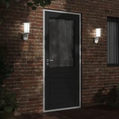 vidaXL Utomhusvägglampa med sensor silver rostfritt stål