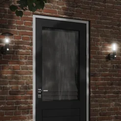 vidaXL Utomhusvägglampa med sensor svart rostfritt stål