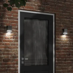 Outlet vidaXL Utomhusvägglampa rostfritt stål Svart