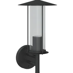 vidaXL Utomhusvägglampa svart rostfritt stål