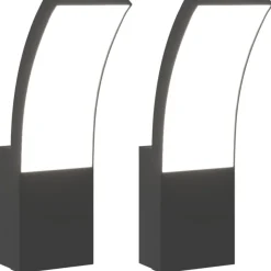vidaXL Utomhusvägglampor med sensorer 2 st svart gjuten aluminium