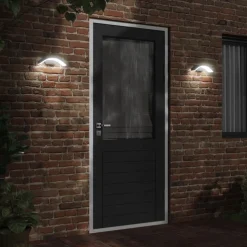 vidaXL Utomhusvägglampor med sensorer 2 st svart gjuten aluminium