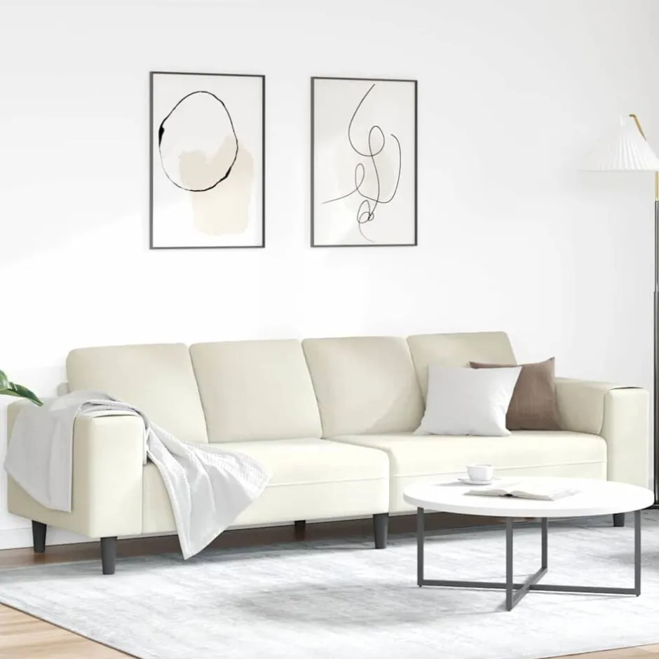 Sale vidaXL Vardagsrumsoffa 250 x 77 x 76 cm Kräm