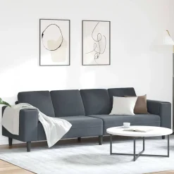 Best vidaXL Vardagsrumsoffa 250 x 77 x 76 cm Mörkgrå
