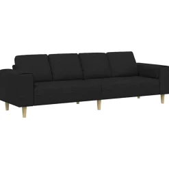 vidaXL Vardagsrumsoffa Svart 250 x 77 x 76 cm Polyester