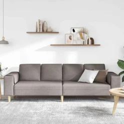 Online vidaXL Vardagsrumsoffa 250 x 77 x 76 cm Polyester Taupe