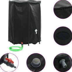 vidaXL Vattentank med kran vikbar 750 L PVC