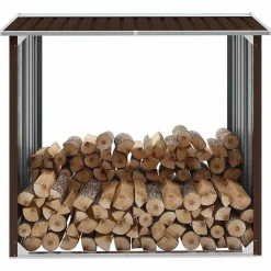 Best vidaXL Vedskjul galvaniserat stål 172x91x154 cm Brun