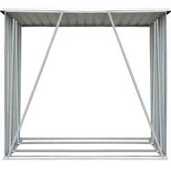 vidaXL Vedskjul galvaniserat stål 163x83x154 cm grön