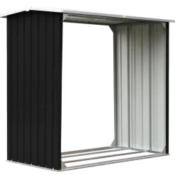 Clearance vidaXL Vedskjul galvaniserat stål 172x91x154 cm Antracit