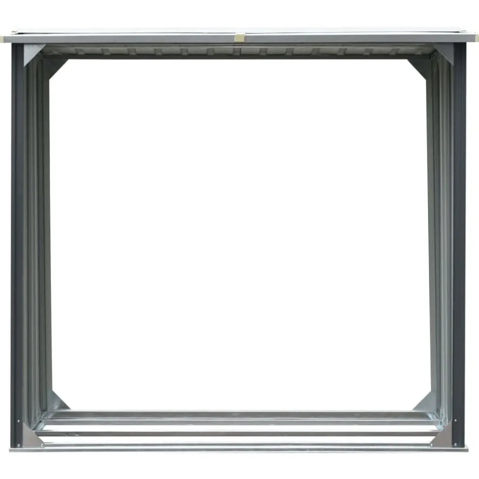 Outlet vidaXL Vedskjul galvaniserat stål 172x91x154 cm Grå