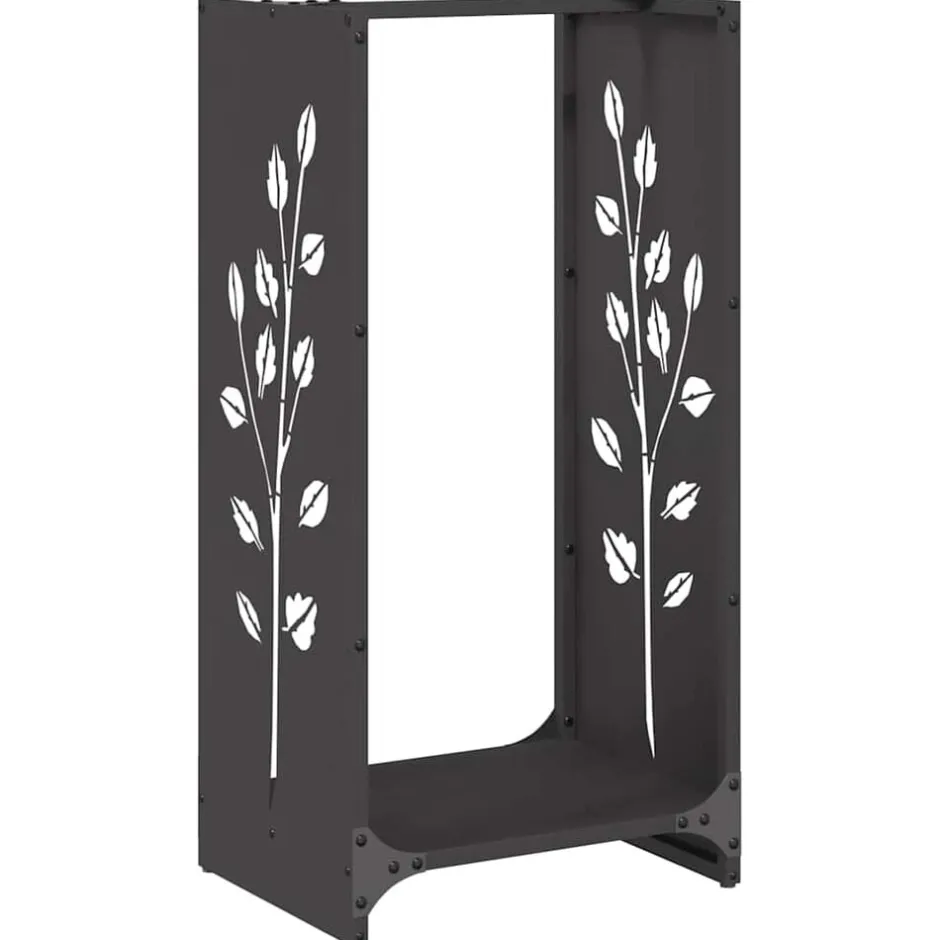 Outlet vidaXL Vedställ 40x30x80 cm kallvalsat stål Svart