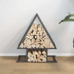 Clearance vidaXL Vedställ 50x25x60 cm kallvalsat stål Svart