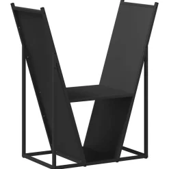 Outlet vidaXL Vedställ 69,5x35x81 cm kallvalsat stål Svart