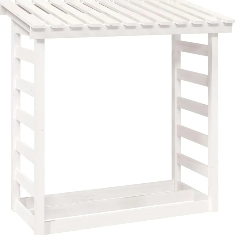 Online vidaXL Vedställ 108x64,5x110 cm massiv furu Vit