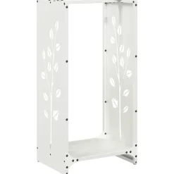 vidaXL Vedställ vit 40x30x80 cm kallvalsat stål