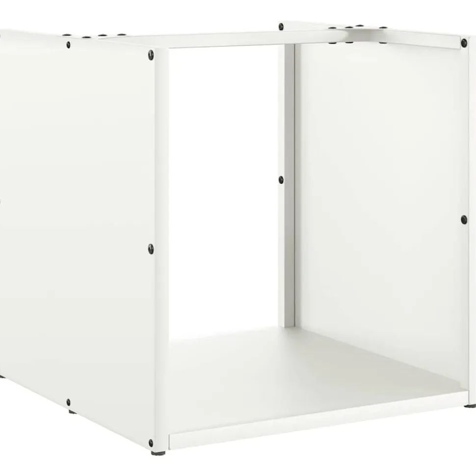 vidaXL Vedställ vit 40x40x40 cm kallvalsat stål