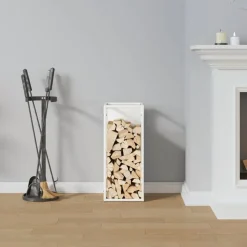 vidaXL Vedställ vit 25x25x60 cm kallvalsat stål