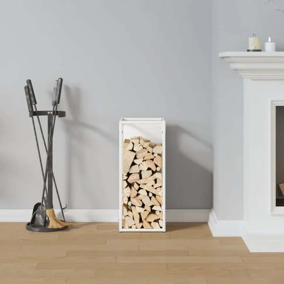 vidaXL Vedställ vit 25x25x60 cm kallvalsat stål