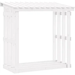 vidaXL Vedställ vit 108x64,5x109 cm massiv furu