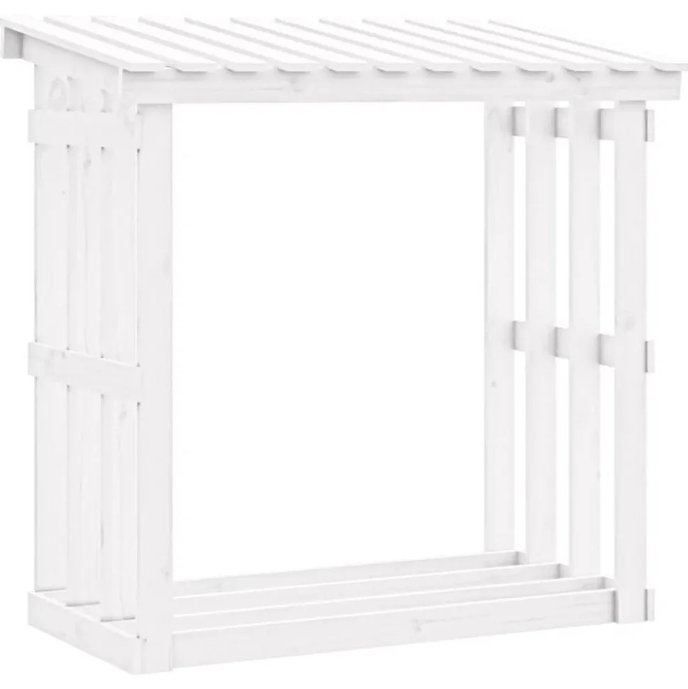 vidaXL Vedställ vit 108x64,5x109 cm massiv furu