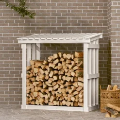 vidaXL Vedställ vit 108x64,5x109 cm massiv furu