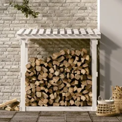 vidaXL Vedställ vit 108x64,5x109 cm massiv furu