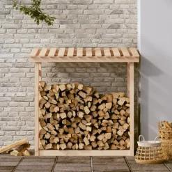 vidaXL Vedställ 108x64,5x110 cm massiv furu