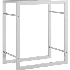 Clearance vidaXL Vedställ 50x28x56 cm rostfritt stål Silver