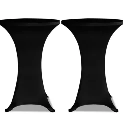 vidaXL Överdrag till ståbord 2 st Ø 60 cm stretch svart